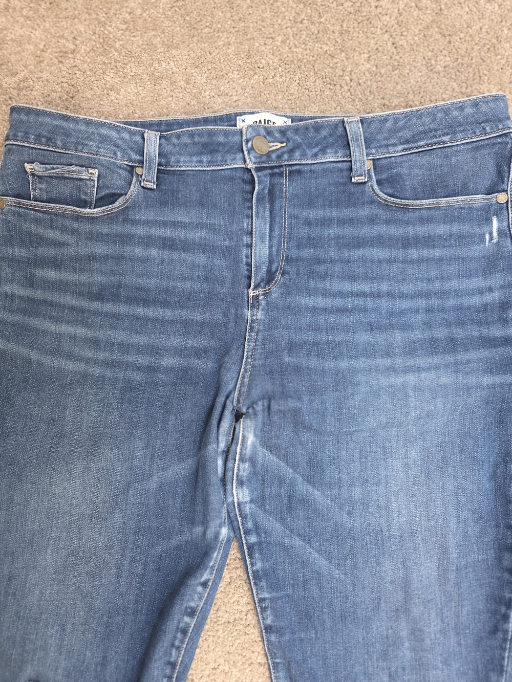 PAIGE Verdugo Ankle Distressed Skinny Jeans - Size 34 - Picture 7 of 12